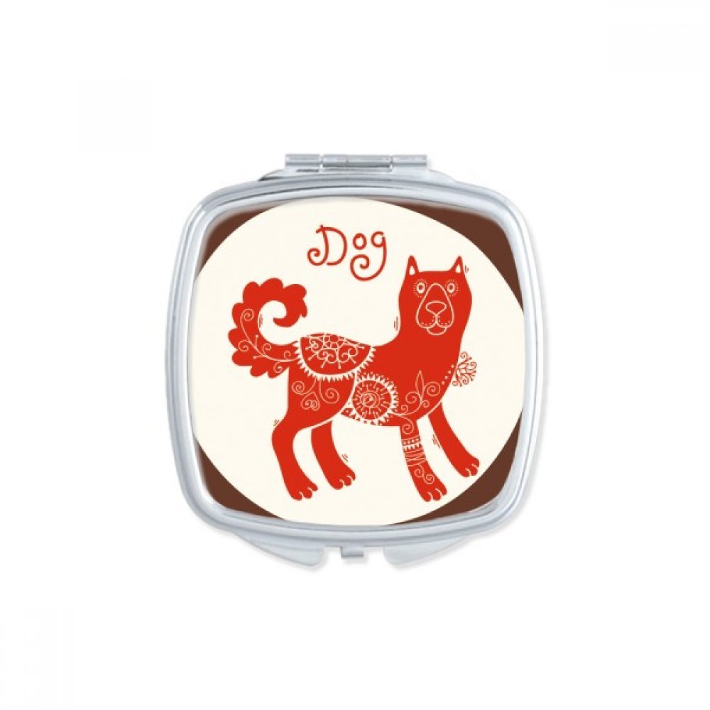 Miroir de maquillage compact pour sac à main avec zodiaque chinois