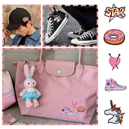 DODUOS 32 STKS opstrijkbare patches voor kleding, geborduurde applicaties patches stickers assortiment, naaien reparatie… - Afbeelding 7