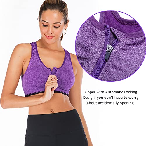 YEYELE Medium Support and Removable Pad Tank Top Racerback Post Surgery Sports Bras for Women4