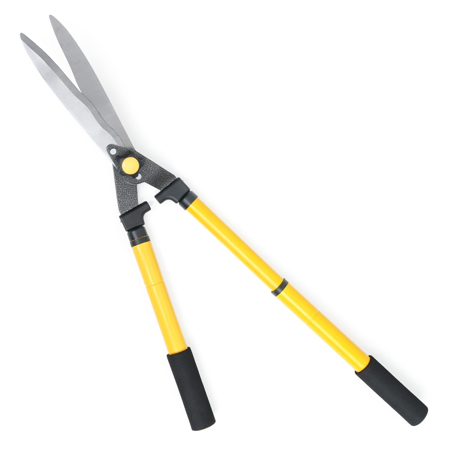 ZAVIA Telescopic Garden Shear for Hedges | 60-77cm Tubular Steel Long Handled Garden Shears with Sharp Wavy Carbon Steel Blades & Anti-Slip Foam Grip | Gardening Tool for Hedges