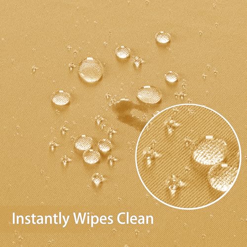Image of Obstal Rectangle Table Cloth, Gold, 60 x 84 Inch | Heavy Duty Water Resistance Polyester Tablecloth, Decorative Fabric Table Cover for Outdoor and Indoor Use