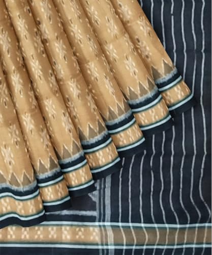 Image of Nuapatna Cotton Saree of Odisha Ikkat Orissa Traditional Handloom Sari | Bomkai | Pata | Nuapatana | sambalpuri saree | khandua patta sare | without Blouse S12
