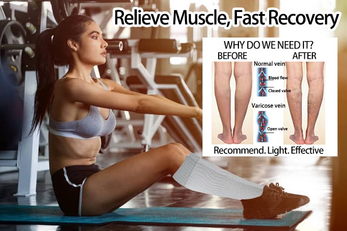 Image of Open Toe Compression Socks 2 Pairs 15-20mmHg Support Circulation Medical Toeless Compression Socks Recovery Varicose Veins