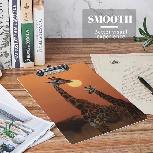 Porte-bloc acrylique A4 girafe pour notes et examens de bureau au format 31,8 cm - 5