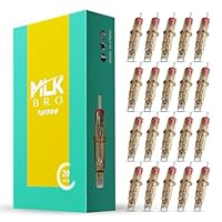 INKin Tattoo Nadeln 9RM, Tattoo Cartridges #10 Bugpin 0,3mm Gebogen Magnum Cartridge mit Professioneller Membran, Langlebige Nadeln für Tattoo Maschine - Mlk Bro 20Pcs