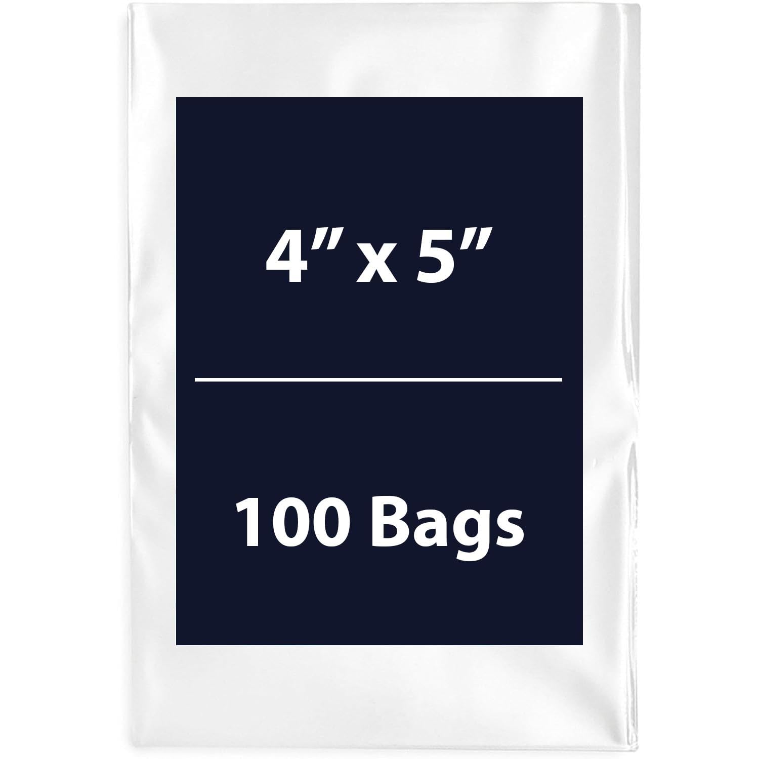Multiple Sizes Clear Flat Poly Bags - 4x5 & (100 Bags) 3Mil Flat Open Top Plastic Packaging Packing | Flexible and Durable Plastic Bags | Low-Density Polyethylene (LDPE)