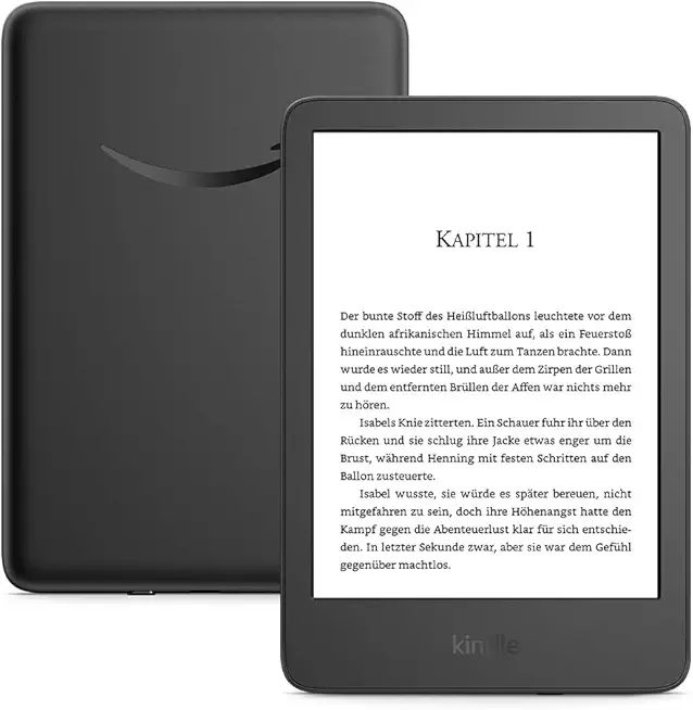 Amazon Kindle (neueste generation) – Der leichteste und kompakteste Kindle, mit blendfreiem Bildschirm, schnellerem Umblättern und anpassbarem Frontlicht – 16 GB – mit Werbung – schwarz