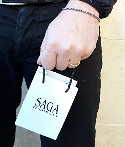 Saga gioielli bracciale tennis nero spessore 3 mm