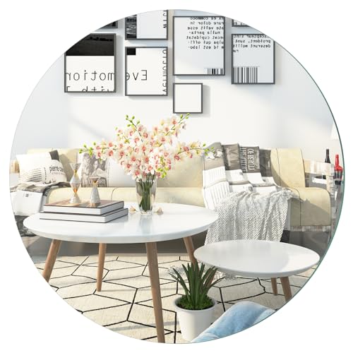DRERIO 50 cm Specchio Rotondo Autoadesivo Specchio Rotondi Autoadesivi da 30cm Acrilico per Decorazione Parete - Alto-Riflettente per Bagno, Camera da Letto, Ingresso