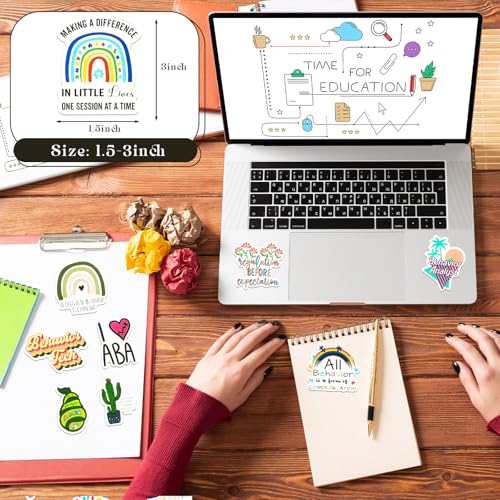 Frienda 172 Pcs ABA Stickers Applied Behavior Analysis Waterproof Vinyl Sticker Decals Cartoon ABA Therapy Sticker for Autistic Water Bottle Laptop Journaling Party Supply Decor - Image 3