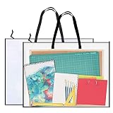 DPEI XUAN 2 Pieces Art Portfolio Bag Poster Storage Bag, with Zipper and Handle Posters Organizer Tr
