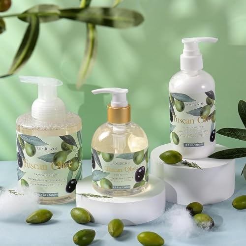 Image of ROMIIE ZOI Foaming Hand Soap, Tuscan Olive, 500ml / 16.8fl.oz | With Gift Box, Gentle cleansing, nourishes skin without drying