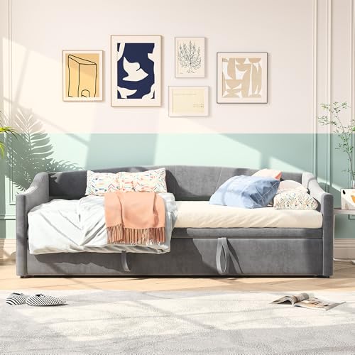 CDQL Ausziehbares Schlafsofa 90/180 x 200 cm, Bettgestell mit...