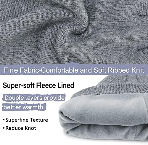 Bequemer Laden Damen Herren Winter Warm Beanie Müte Strickmütze Slouchy Wintermütze Cuffed Skull Cap mit Fleece Gefüttert – Bild 2