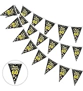 60 Geburtstag Mann Frau Girlande Banner, GoldRock 60 Geburtstag Deko Schwarz Gold, 60. Geburtstag...