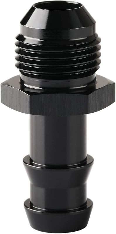 Adaptador Reto Podavelle 8AN Macho para Espigão de Mangueira de 1/2" em Alumínio Preto – 1 unidade