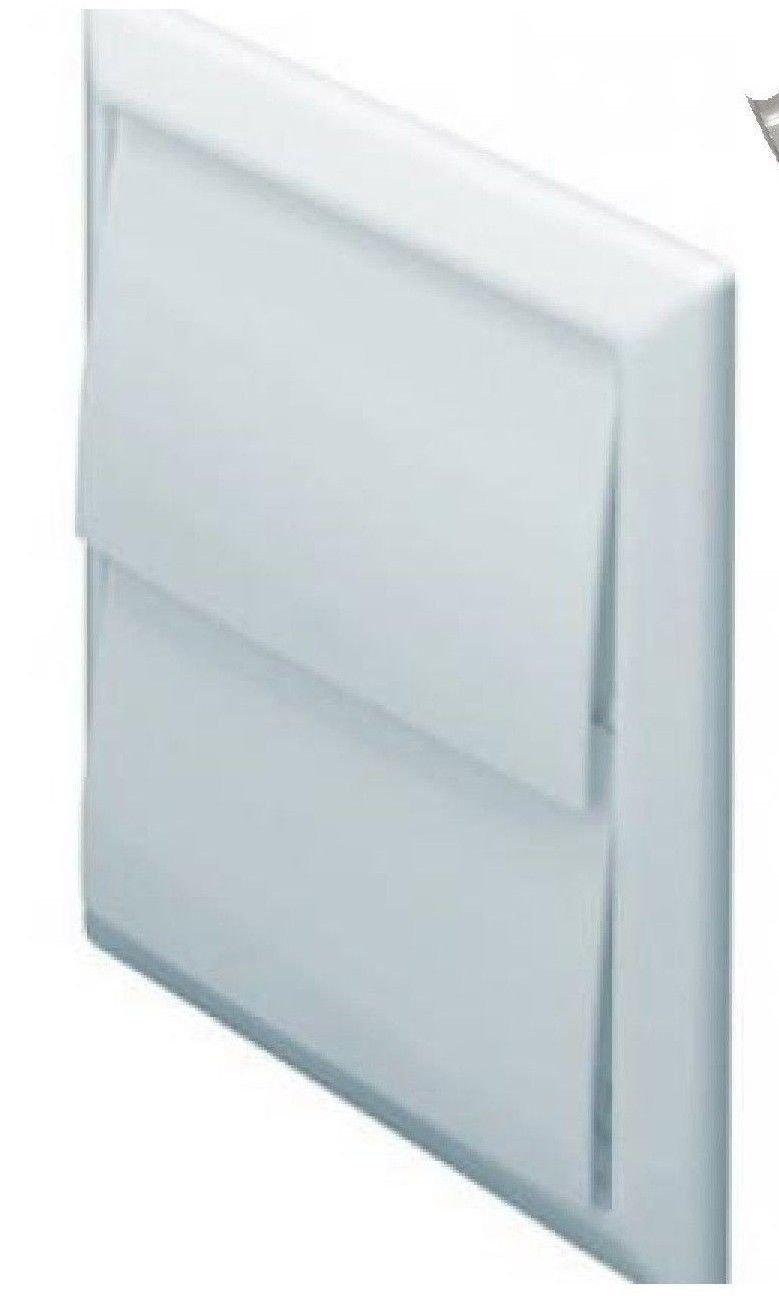 Domus White 100Mm (4") Gravity Flaps Outlet Vent - External Wall Duct Terminal (White)