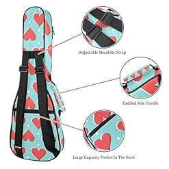 Housse pour ukulélé rétro avec motif cœur rouge à pois de 10 mm d’épaisseur – Rembourrage en éponge de 53,3 cm – Avec… - Les Beatles, Paul McCartney, John Lennon, RIngo Starr, George Harrison Housse pour ukulélé rétro avec motif cœur rouge à pois de 10 mm d'épaisseur - Rembourrage en éponge de 53,3 cm - Avec… – Image 3