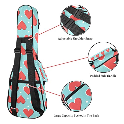 Housse pour ukulélé rétro avec motif cœur rouge à pois de 10 mm d’épaisseur – Rembourrage en éponge de 53,3 cm – Avec… - Les Beatles, Paul McCartney, John Lennon, RIngo Starr, George Harrison Housse pour ukulélé rétro avec motif cœur rouge à pois de 10 mm d'épaisseur - Rembourrage en éponge de 53,3 cm - Avec… – Image 4