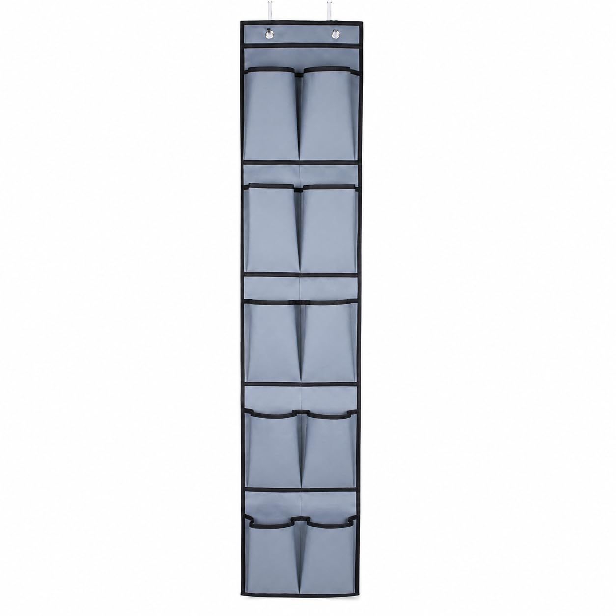 1Above Grey Hanging Shoe Rack Over Door Shoe Storage Organiser Holder Tidy With Large Fabric Pockets Shoe Hanger, (12 Pocket)