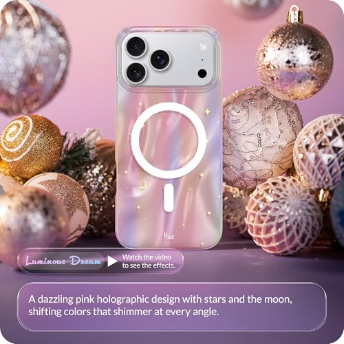 LONLI Hue - Pink Luminous Dreamy Night Shockproof Magnetic Cute Phone Case by LONLI - Used condition - US$9.03