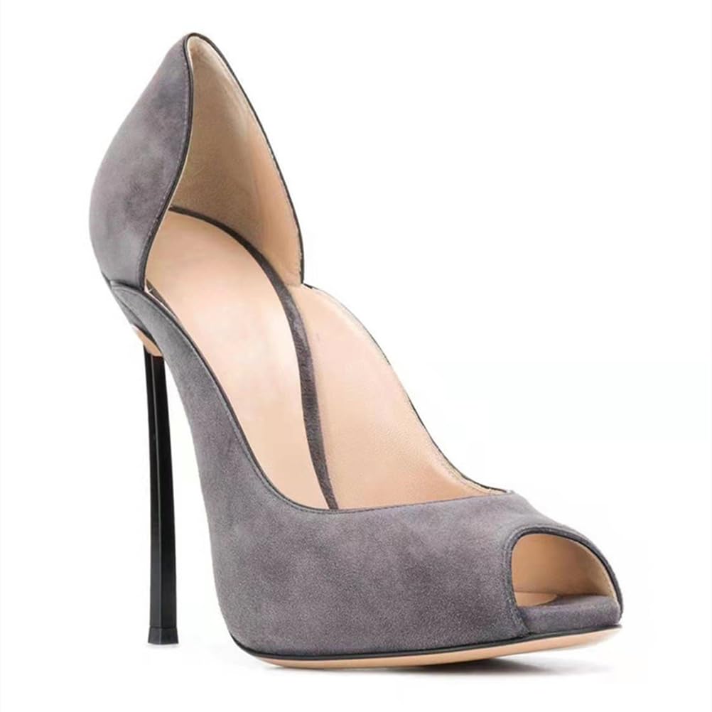 Scarpe con Tacco a Stiletto da Donna, décolleté a Punta Aperta, Tacchi da 4,7 Pollici per Matrimoni e Feste.