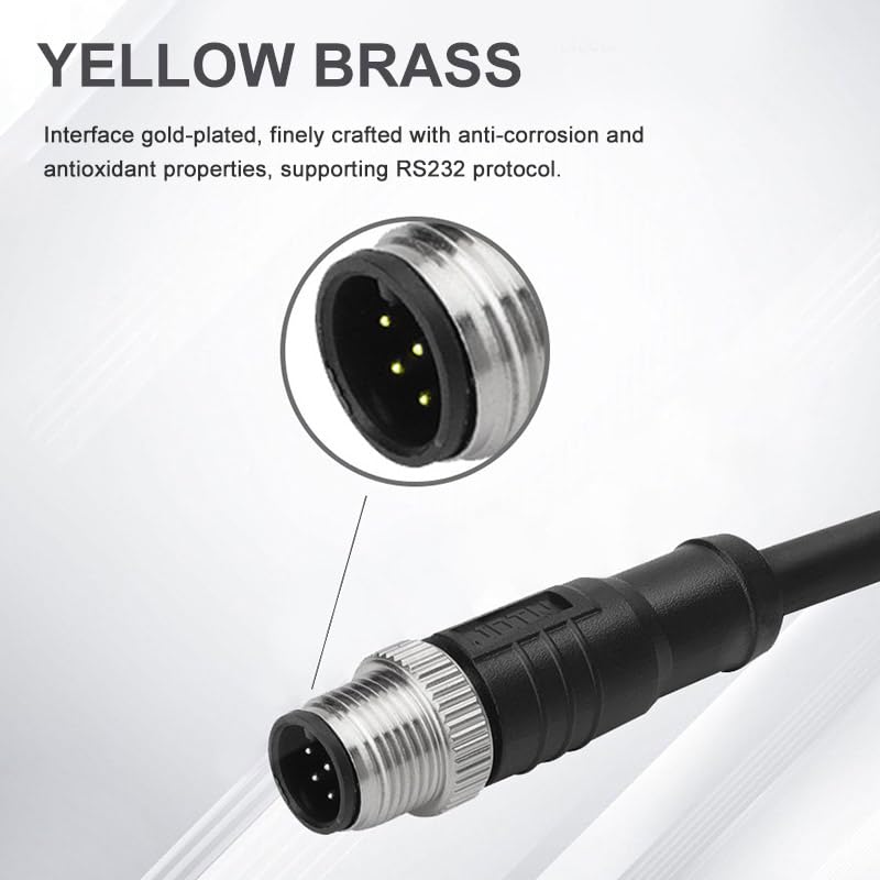 Wiring Connecting Terminals - M12 to DB9 Cable Connector IP67 Waterproof RS232 RS485 Extended Line M12 5pin to D-sub 9pin Industrial Data Cable D-sub Plug - (Color: M12 to DB9 Cable)