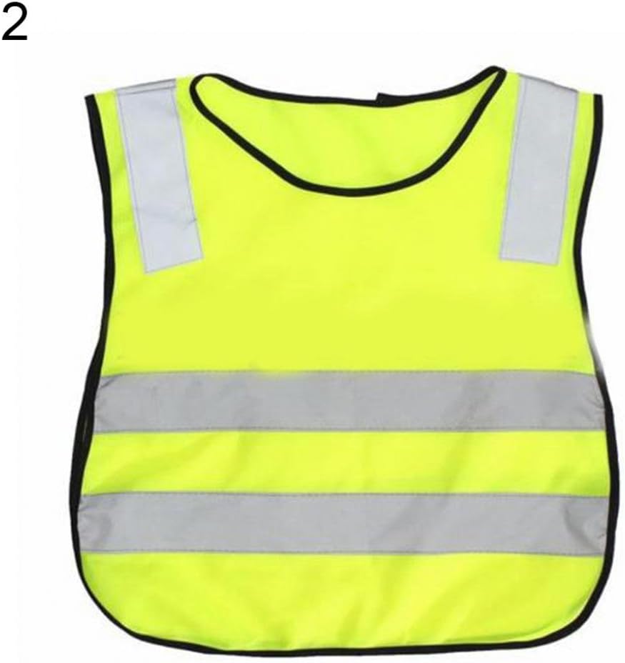 Geshiintel Kids Safety Vest High Visability Jacket for School Children Sanitation Worker - Yellow