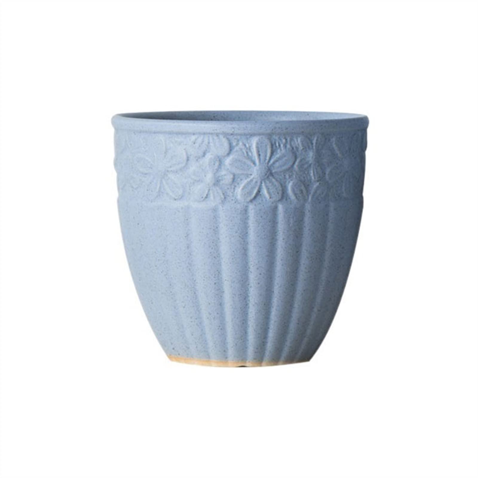 Doniczka doniczka ceramiczna duża doniczka z otworami odpływowymi doniczka dekoracyjna orchidea kaktus, biała/niebieska Doniczki(Blue,M)