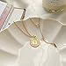 yomee 925 Sterling Silver Chain Necklace Jewelry Charm Gold Coin Pendent Simple Delicate Chic Fashion
