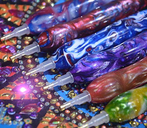 Diamond Painting Pen, Diamond Art Pen, Diamond Painting Drill Pen Stylus, Resin Diamond Painting Art Gem Rhinestone Picker Tool Pen Kit Accessories Nail Art Embroidery With Waxes Tips Spk Purple #TOP7