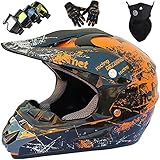 ➤ 5. Accesorios de motocicleta que incluyen casco cruzado, gafas protectoras, guantes, máscara, un total de 4 piezas. El mejor regalo para motociclistas, el compañero de viaje ideal incluso para viajes largos en motocicleta