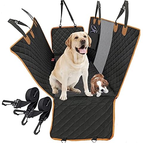 Etechydra Dog Car Seat Cover, Waterproof Pet Car Seat Cover for Dog, Durable 600D Oxford Scratchproof Dog Hammock for Car Back Rear Seat Protector Cover, Dog Car Boot Cover Liner Protector Cover