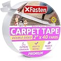 XFasten Double Sided Carpet Tape - Heavy Duty 2” x 40 yds Residue-Free Carpet Tape for Area Rugs Over Carpet, Keep Rug in Place, Rug Tape Hardwood Floor, Anti Slip Double Sided Rug Tape for Carpet