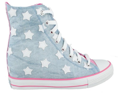Skechers BOBS from Skechers Women's Gimme Sneaker,Denim/Pink,6 M US