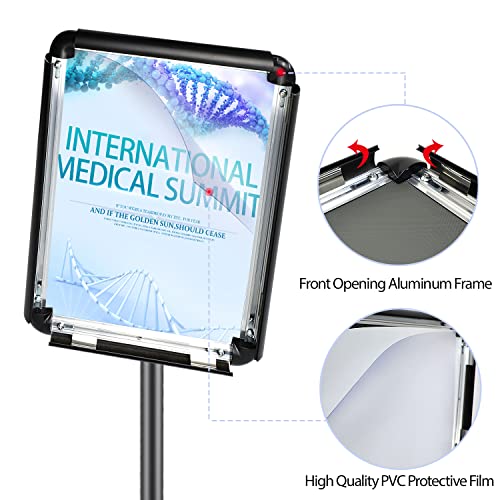 Burferly Sign Stands For Display, 6Packs Adjustable Sign Holder, 8.5 X 11 Inches Snap Open Sign Frame, Vertical & Horizontal View Displayed,Black #TOP3