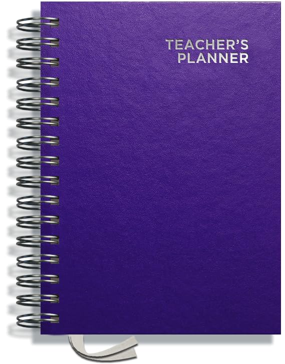 Teacher Planner 2026-2027 A5 size by Pirongs | 5 Lesson Planner for Teachers | Page a day | DATED, Hardback, Wiro-bound Teachers Planner - Purple โ image 1