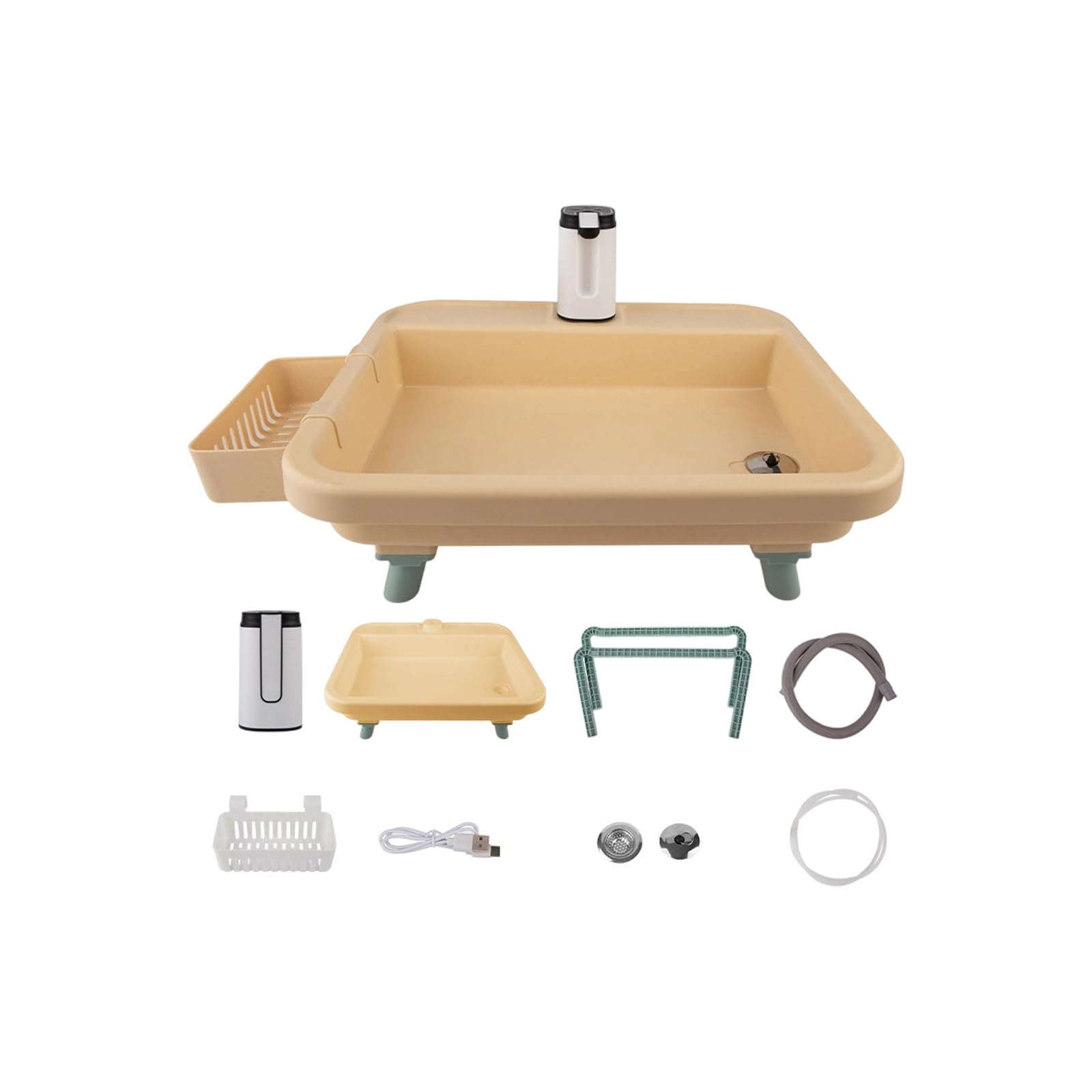 Lavandino elettrico da campeggio con sistemi di filtrazione e altezza regolabile Lavello portatile con pompe dell'acqua Lavello portatile da esterno con pompe dell'acqua e supporto