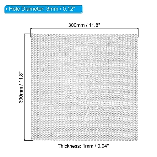 PATIKIL 8" X 4" 304 Inox Acier Perforé Tôle, 0,12" Trou 19GA Extendu