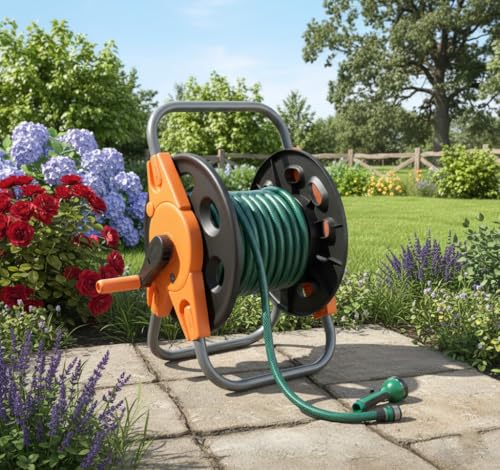 Image of Dolphy Portable Garden Water Pipe Hose Reel Cart
