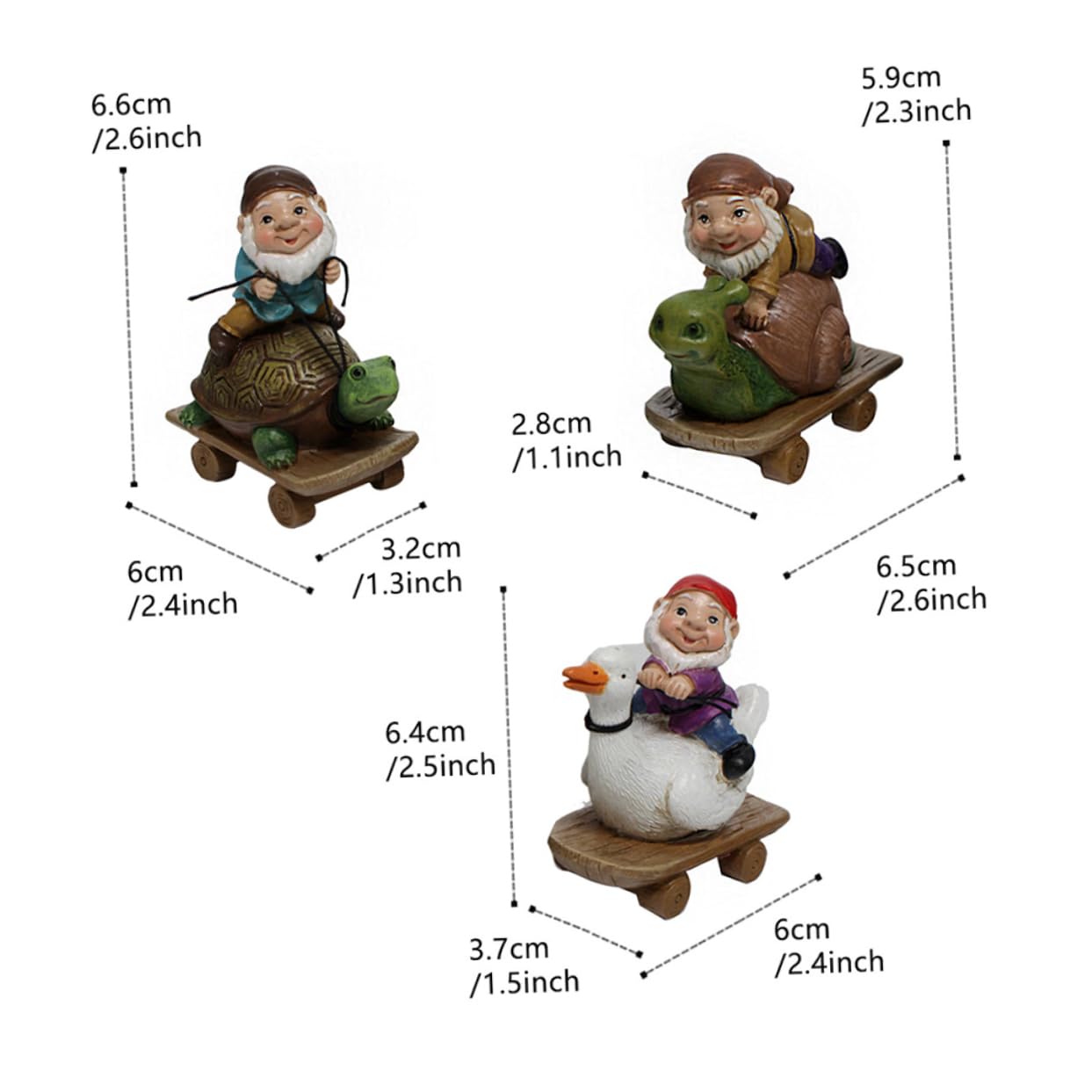 Hemobllo 6stücke Mini Gartenzwerge Mit Skateboard Lustige Deko Figuren Resin Für Garten Und Balkon Für Gartenliebhaber Und Sammler Einzigartige Weihnachtsdekoration