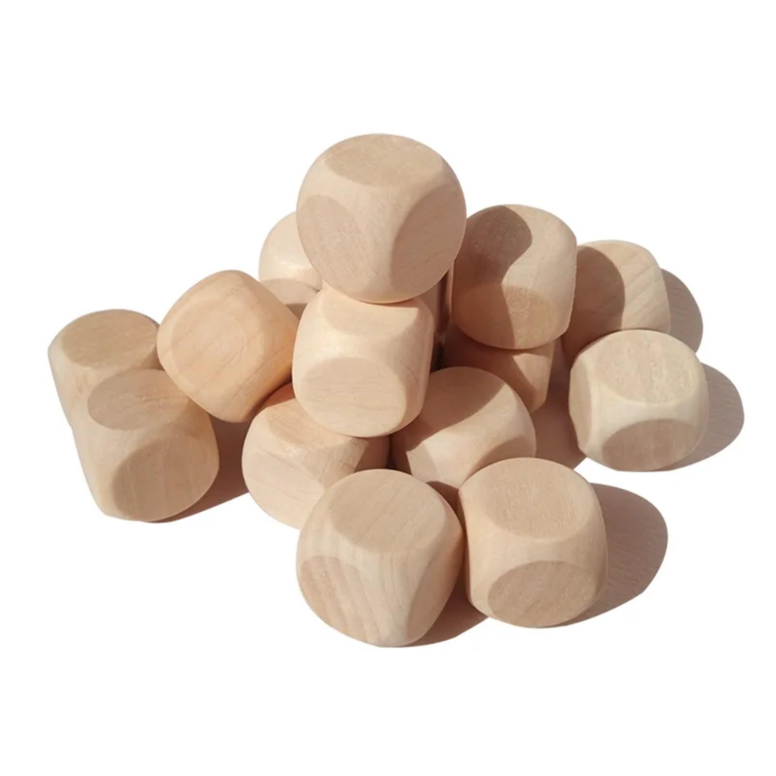zyrqon 300Pcs Blank Wood Dice Custom Dot Pattern Digital Handmade Dice Laser Laser Engraving Board Game Dice 12mm