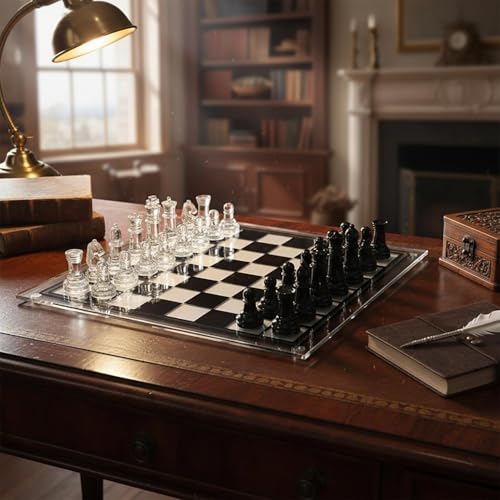 Set de Ajedrez de Cristal Elegante 13.8 Pulgadas miniatura 4