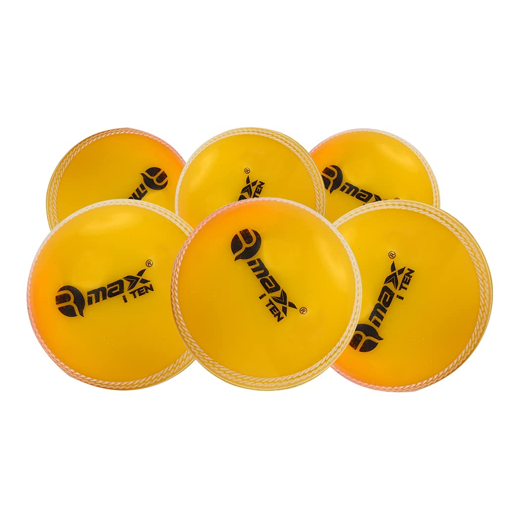 Rmax i-10 PVC Cricket Ball for Practice, Training, Matches for All Age Group (Knocking Ball, Hard Shot Ball, i-10 Soft Ball) (Yellow, Pack of 6)-picture-27