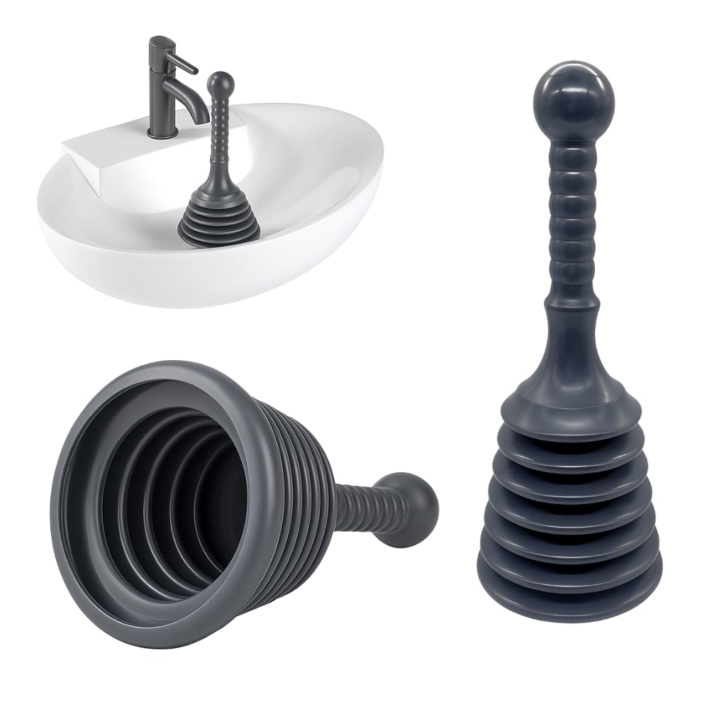 Peniche Sink plungers for Unblocking - Sink Plunger for Bathrooms Kitchens Sinks Baths and Showers Unblocker - Shower Plungers for Unblocking - with Large Bellows (Medium)