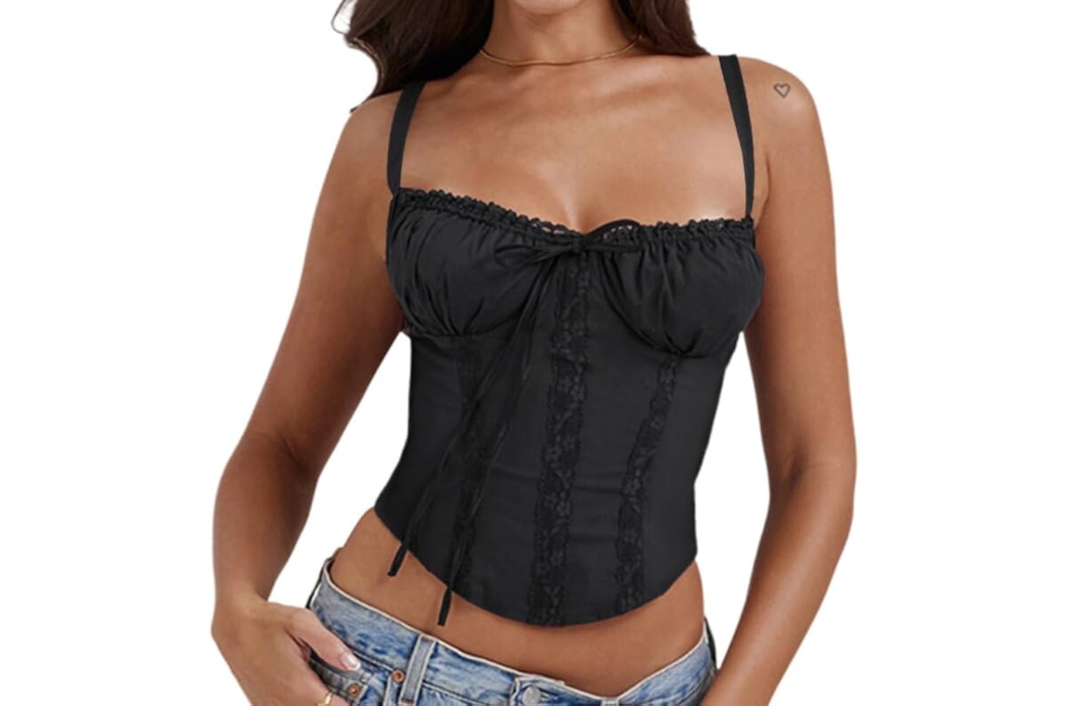 Fronage Womens Summer Sexy Low Cut Lace Bustier Corset Tops