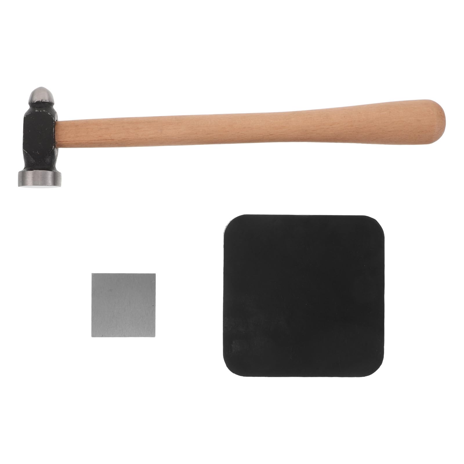Toddmomy 1 Set di martelli per la punzonatura di Gioielli - Strumenti per la punzonatura del Metallo per la creazione di Gioielli - Include Blocco di Ferro da 4 cm e Cuscinetto in Gomma da 10 cm per