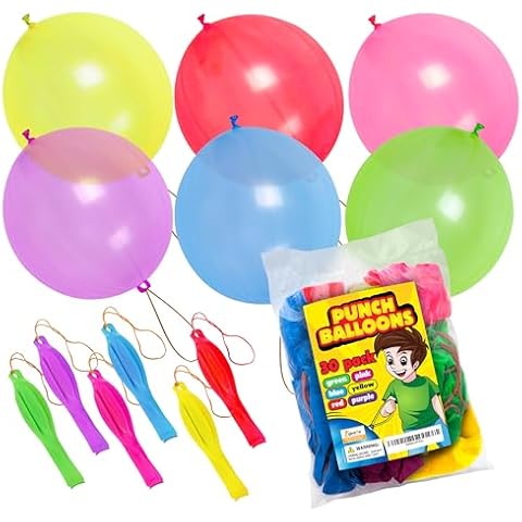30-Pack Stocking Stuffers For Kids Party Favor Neon Punch Balloons - Piñata Filler Boys & Girls - Goodie Bags Stuffers for Pool Party, Birthday Party Favors for Kids 8-12 & Toddlers 3-5, 4-8 Cover