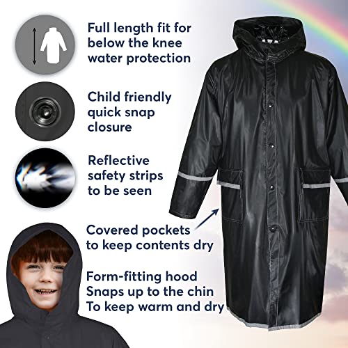 Kids Water Proof Rain Coat with Reflector - Juniors Premium Rain Jacket - Unisex2