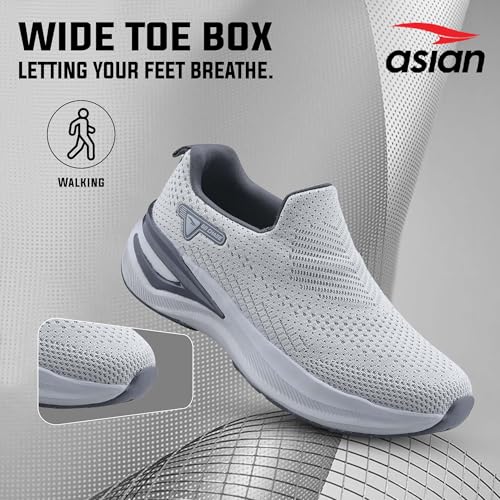 Image of ASIAN Wonderwalk Pro-16 Men's Walking Shoes with Ultra-Soft Cushioning | Slip- On Shoes with Lightweight Design | Ideal for Daily Walking, Gym & Travel